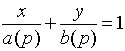 x/a(p) + y/b(p) = 1
